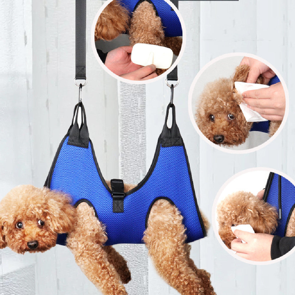 Calm Paws Grooming Hammock Blue