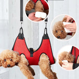 Calm Paws Grooming Hammock in Red